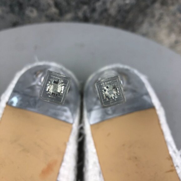 Nine West Women's 10.5M Tatiana White Silver Tweed Pointed Toe High Heel Pumps - Picture 11 of 13